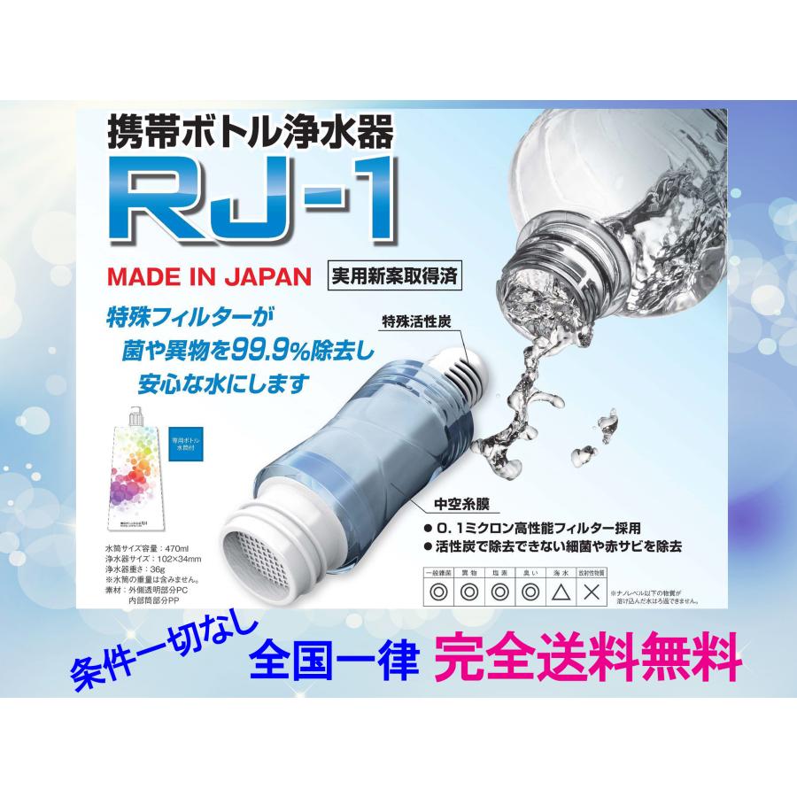 携帯 ボトル 浄水器 RJ-1 0.1ミクロン 高性能 フィルター 採用 携帯 ボトル 浄水器 RJ-1 0.1ミクロン 高性能 フィルター 採用