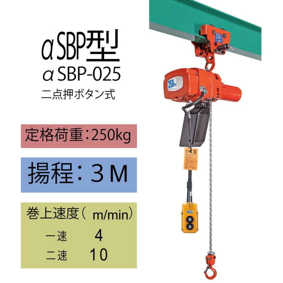 象印 【直送品】象印チェンブロック αSBP型 αSBP-025 揚程3M 単相100V 