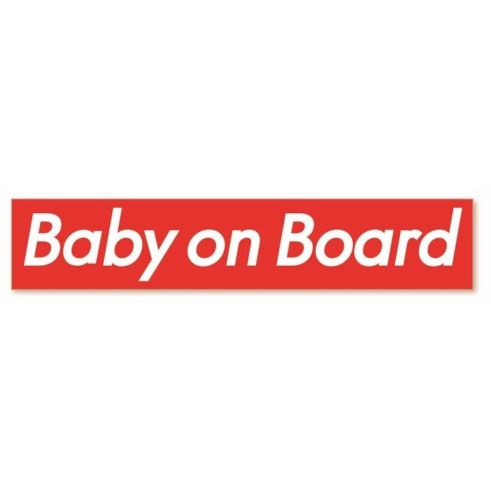 Baby on Board ボックスロゴ ステッカー レッド 赤 ベビー 赤ちゃん ベイビー 赤ん坊 子供 こども 孫 |  | 01