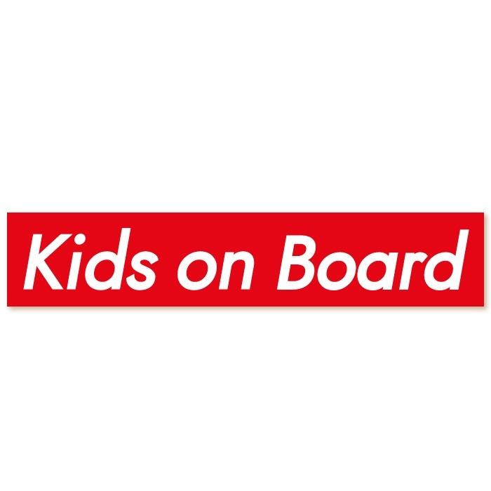 Kids on Board ボックスロゴ ステッカー レッド 赤 子供 子ども こども キッズ 怪獣 孫 おしゃれ クール｜wscshop｜03