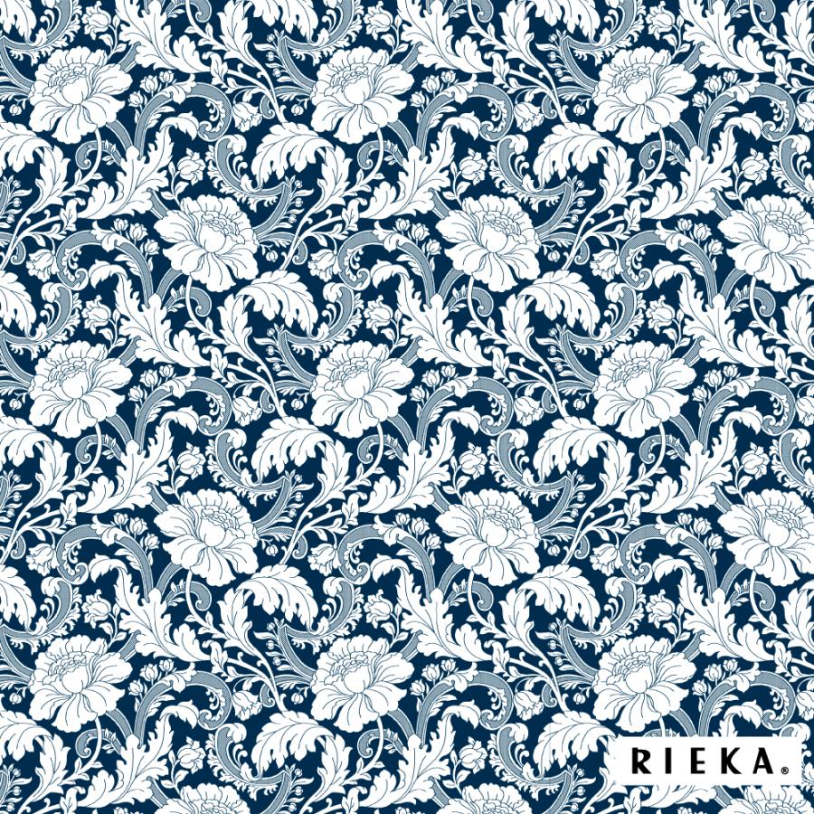 国産オックス アラベスク RIEKA（花柄/唐草模様/手芸生地） : 和歌山染