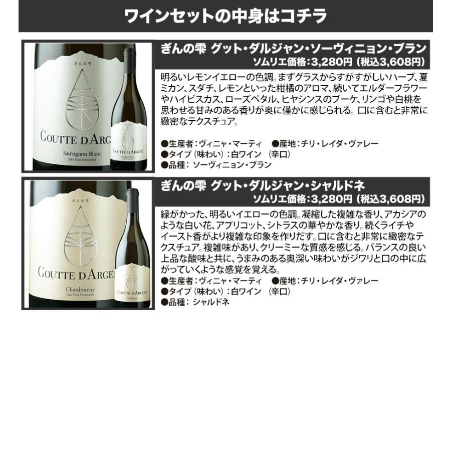 ワイン 白ワインセット 日本酒酵母をつかった革新的白「ぎんの雫」2本セット（ギフトボックス付き）送料無料 ギフトセット｜wsommelier｜02