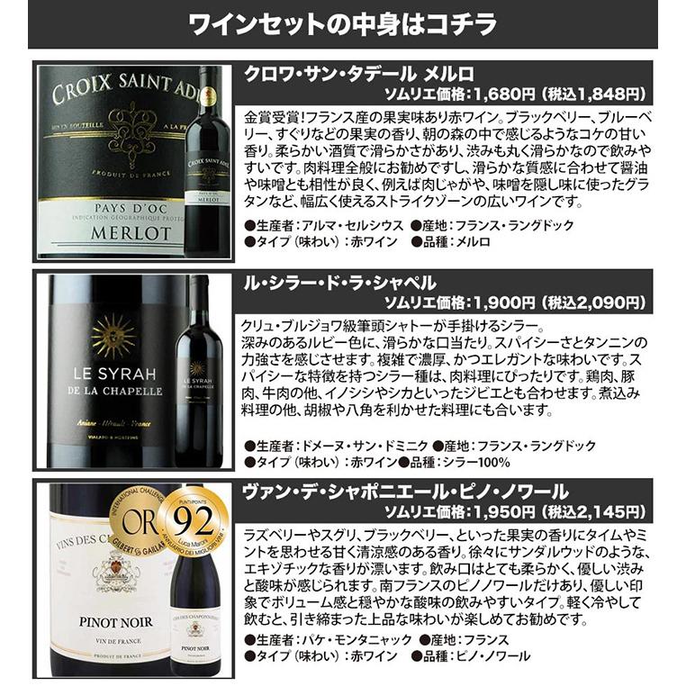 ワイン ワインセット 赤ワイン 全部フランス産！3大赤ワイン品種飲み