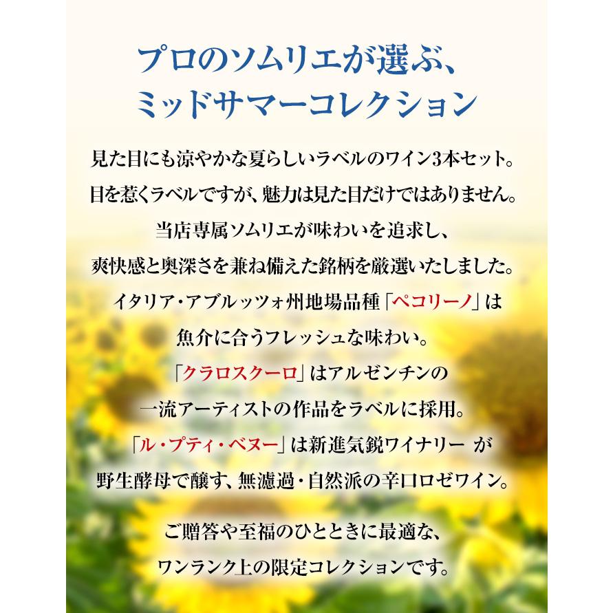 ワイン ワインセット ミックス　夏のジャケ買いワイン3本セット　sommelier midsummer collection　爆買 お中元 |  | 02