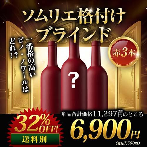 ワインセット ソムリエ格付けブラインド　赤3本 | 