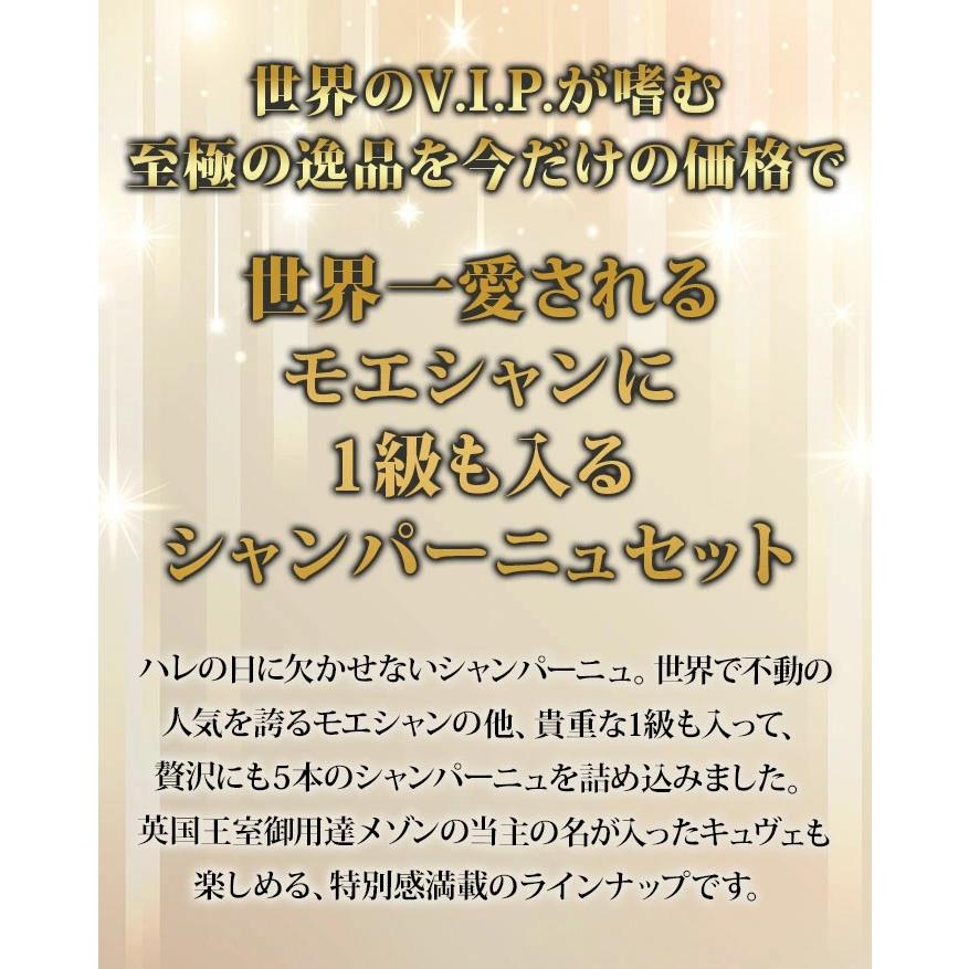 ワイン ワインセット スパークリングワイン　モエシャン入り！特別な日の乾杯シャンパーニュ5本セット 送料無料 |  | 02
