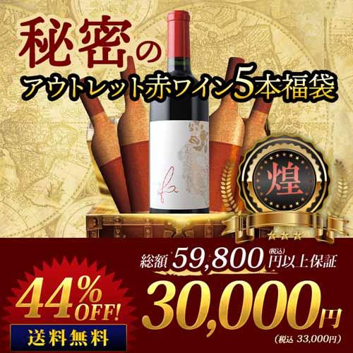 ワイン ワインセット 赤ワイン 秘密のアウトレット赤ワイン5本福袋-煌