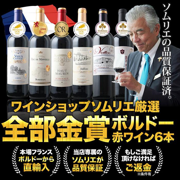 ワイン ワインセット 赤ワインセット 全部金賞ボルドーワイン6本セット「4/10更新」 爆買 |  | 09