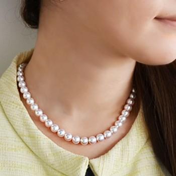 オーロラ天女 真珠ネックレス 8.0-8.5mm テリ最上位 高品質 AAA 真珠  