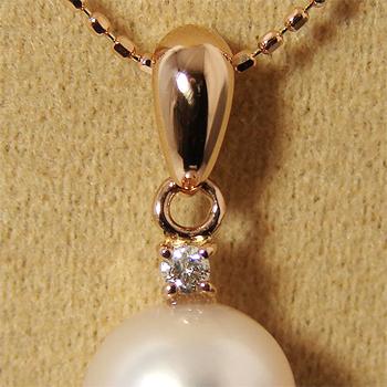 0.03ct 1粒ダイヤペンダントトップ金具 K18PG ピンクゴールド [n5 