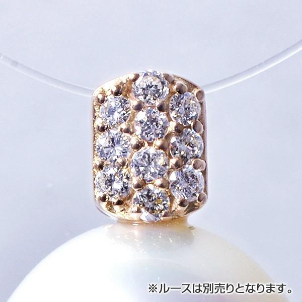 【受注発注品】0.10ｃｔ パヴェダイヤ スクエアデザイン ペンダントトップ金具 　K18PG ピンクゴールド[n6]｜wsp