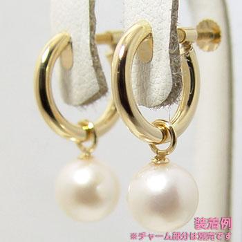 フープイヤリング K18 ゴールド (ねじ式/スクリュータイプ) チャーム  