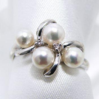 1464 美品❣️あこや真珠　3-4mm テリすごく良い　ベビーパールリング 1464 美品❣️あこや真珠 3-4mm テリすごく良い ベビーパールリング