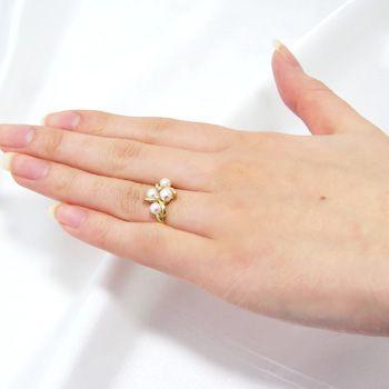 受注発注品】あこや本真珠 4粒 ベビーパールリング（指輪