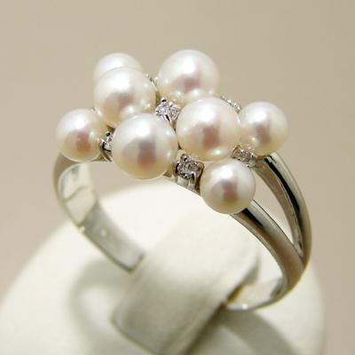 受注発注品】あこや本真珠 8粒 ベビーパールリング(指輪 受注発注品】あこや本真珠 8粒 ベビーパールリング(指輪