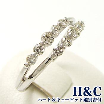 【受注発注品】[H＆C鑑別書付] ダイヤモンドリング(指輪) 0.36ct K18WG ホワイトゴールド [n9] （ハート&キューピット）｜wsp｜02