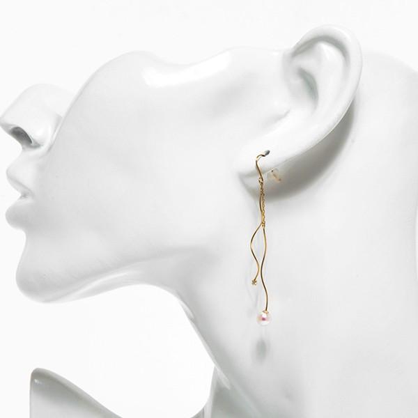 K10 ベビーパール×一粒ダイヤモンド フックピアス 〜Felice