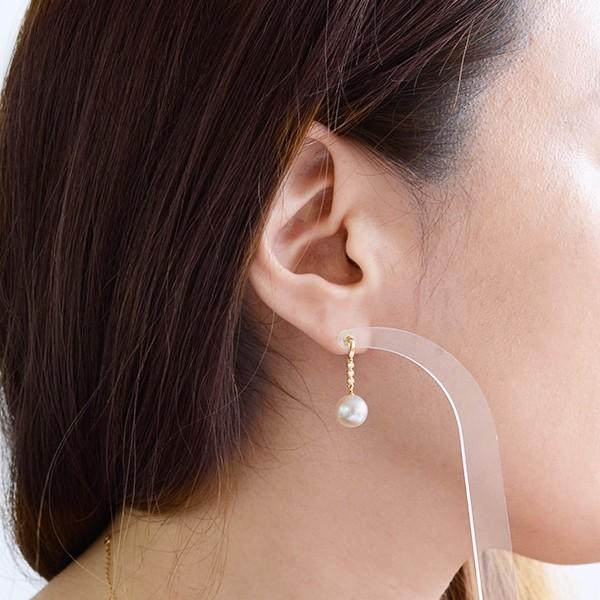 K18 高グレード オーロラ系 あこや真珠 ピアス あこやパール ピアス