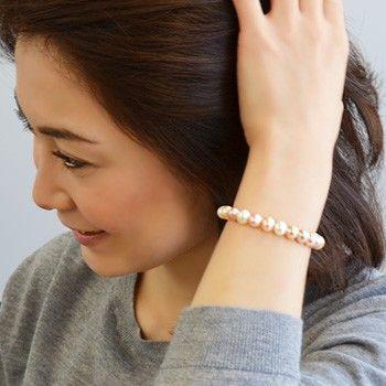 選べる3サイズ] 淡水真珠 パールブレスレット フローラルマルチ