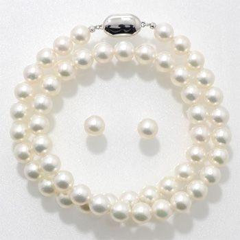 即納】あこや真珠 ネックレス セット(ピアス/イヤリング付き 即納】あこや真珠 ネックレス セット(ピアス/イヤリング付き