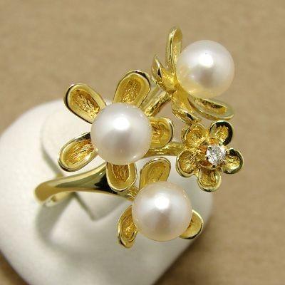 受注発注品】あこや本真珠 フラワーブーケ パールリング（指輪 