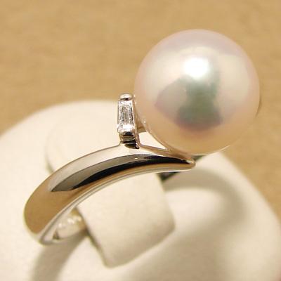受注発注品】あこや真珠 パールリング（指輪） ホワイト系 8.0-8.5mm 
