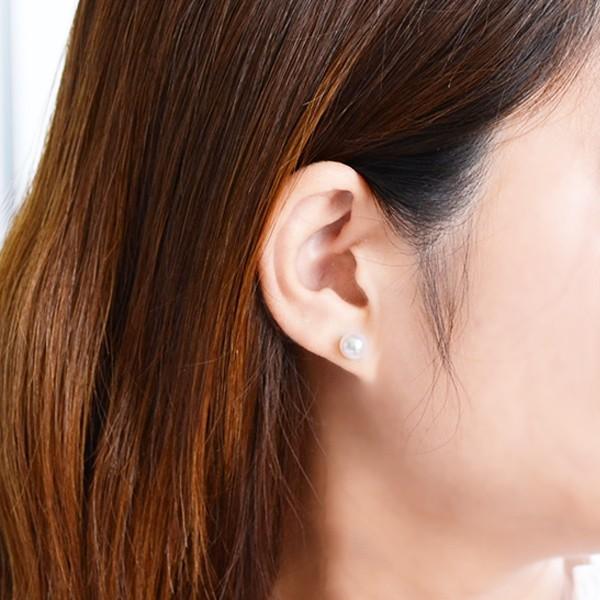 あこや本真珠 パールピアス ホワイト系 7.0-7.5mm BBB Pt900