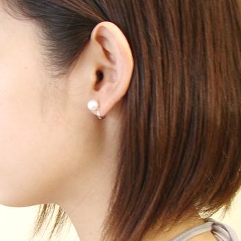 パールイヤリング ホワイト系 7.0-7.5mm A〜BB〜C K14WG ホワイトゴールド 【秋田市】 [n3][53-5027]