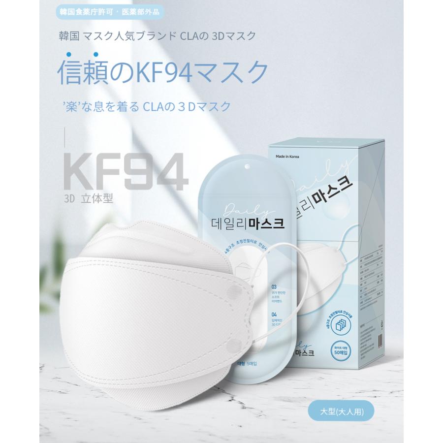 お買い得 CLA KF94韓国マスク ホワイト Msize5×2