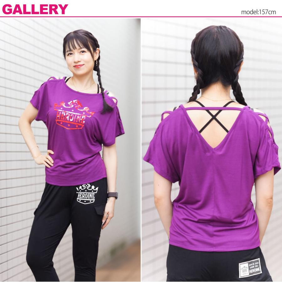 【HEROINE】 ヒロイン 【全3色】Wクロスフレンチ フィットネス ウェア |  | 03