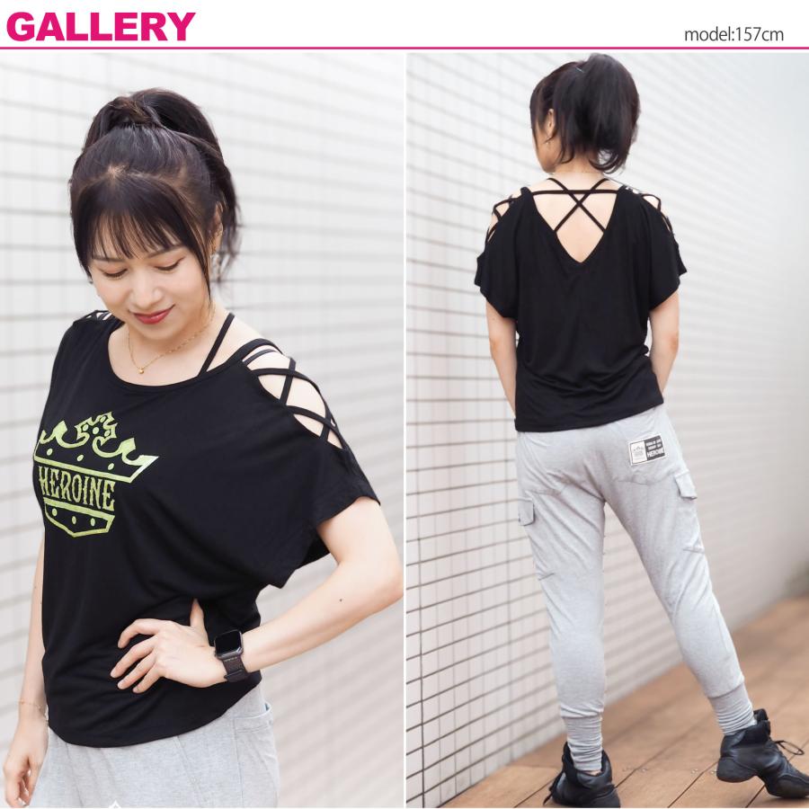 【HEROINE】 ヒロイン 【全3色】Wクロスフレンチ フィットネス ウェア |  | 04