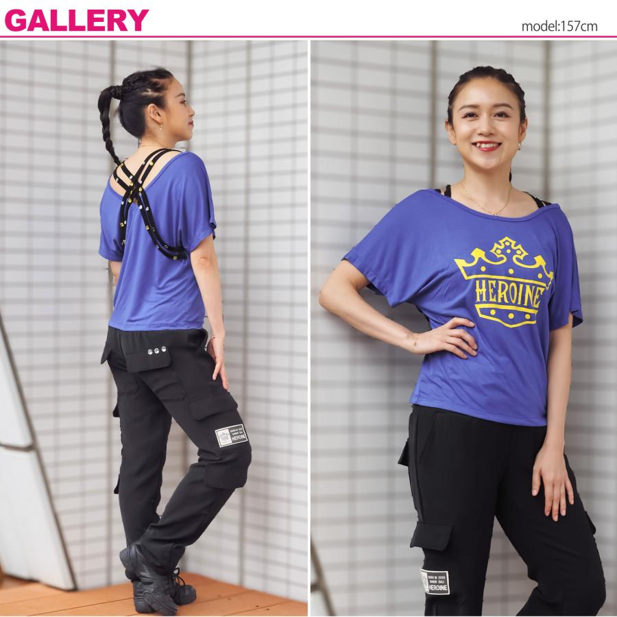 【HEROINE】 ヒロイン 【全3色】ビジューフレンチ フィットネス ウェア |  | 04