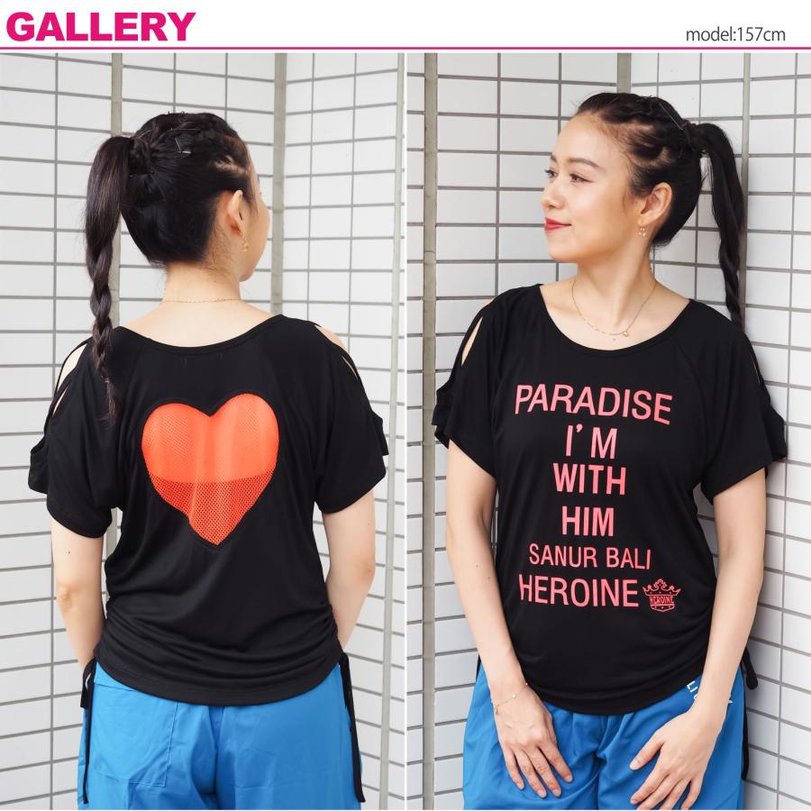 【HEROINE】 ヒロイン 【全3色】クロスショルダードルマン フィットネス ウェア |  | 04