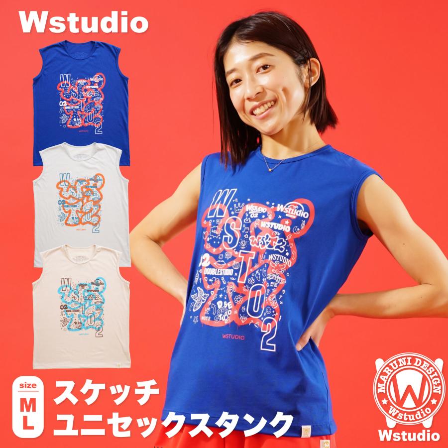 【Wstudio】 ダブルスタジオ 【3色×2サイズ】 スケッチユニセックスタンク | 