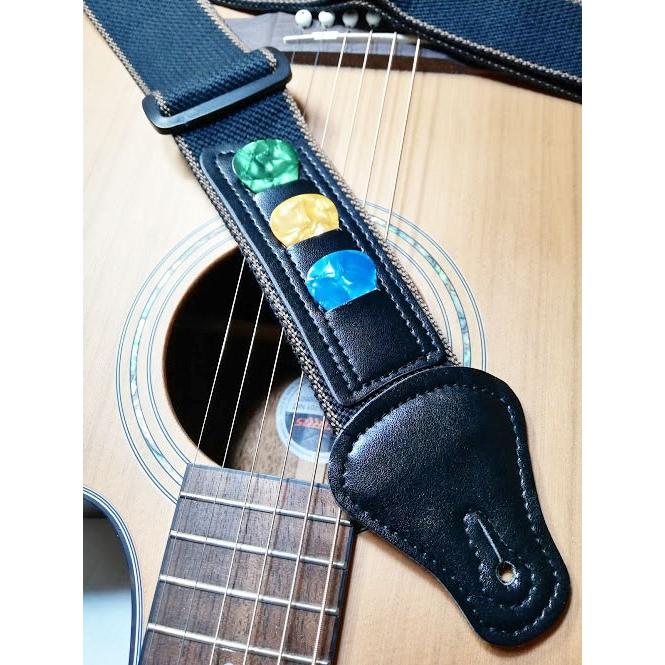 ピックポケット ギターストラップ ピック3枚付 アコギ エレキギター ベース ストラップ :GST001:ワンダートランク 二号店 通販  