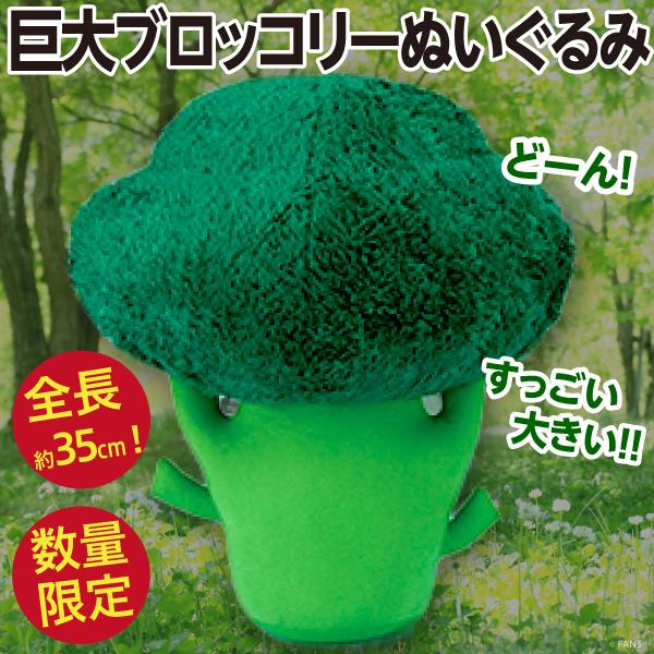 全長約35cm 巨大ブロッコリーぬいぐるみ/野菜BIG クッション とにかく