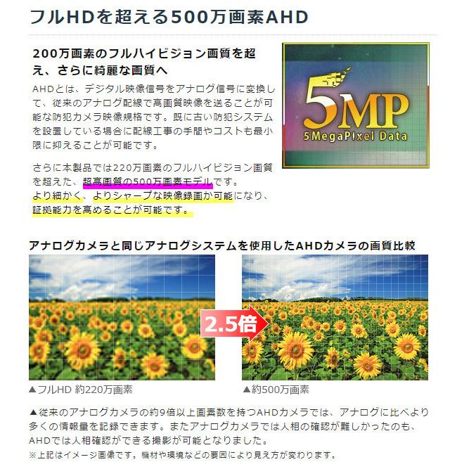 WTW 塚本無線 500万画素AHDシリーズ 屋内用 赤外線ドームカメラWTW