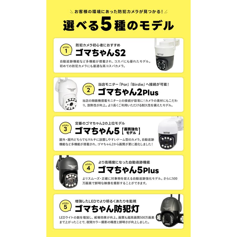 【防犯カメラ】 監視カメラ 屋外 家庭用 ワイヤレス wifi 500万画素 300万画素 屋内 室内 設置 簡単 自動追跡 追尾 高解像度 ドーム型 防犯灯カメラ | WTW 塚本無線 | 03