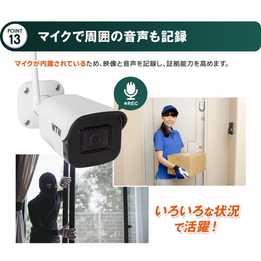 雨や夜にも対応 高画質 ワイヤレス防犯カメラ 4台セット WiFi bpbd