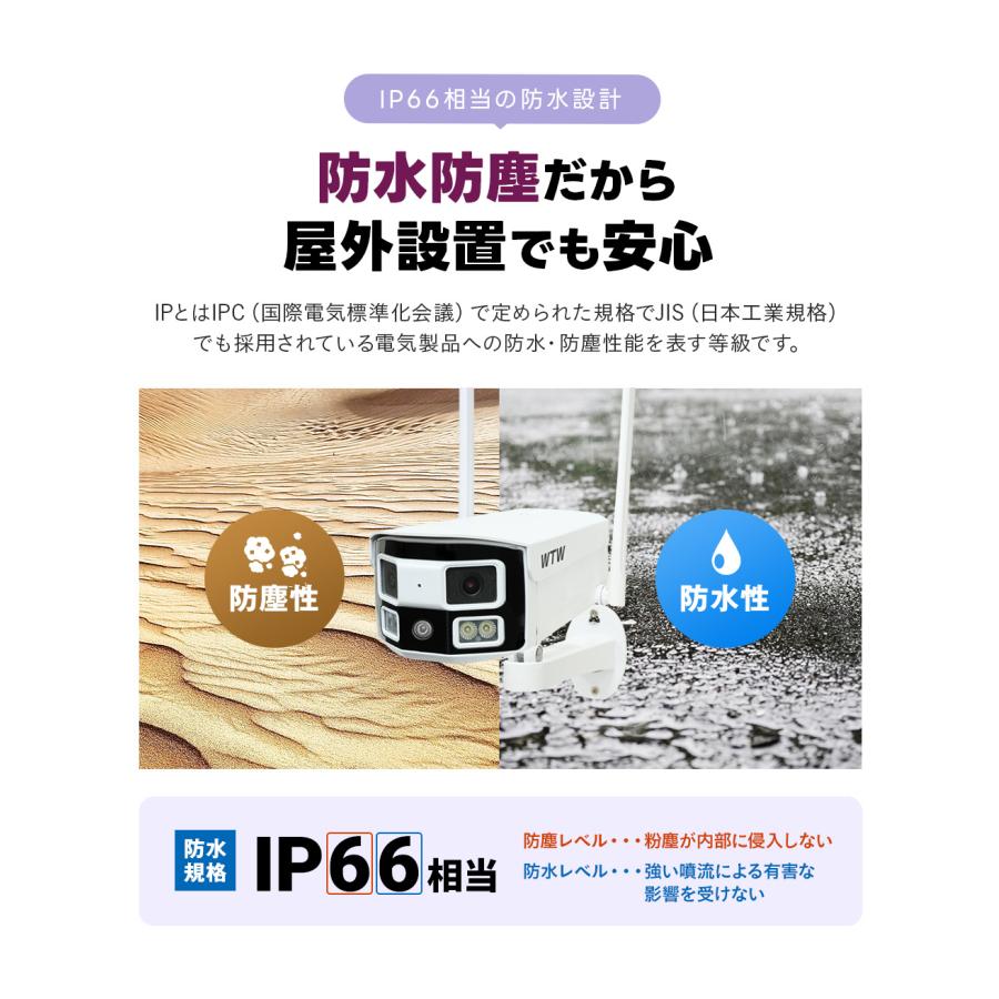 WTW 塚本無線 防犯カメラ 180°撮影 5G 屋外 Wi-Fi 低照度 夜間撮影 SD