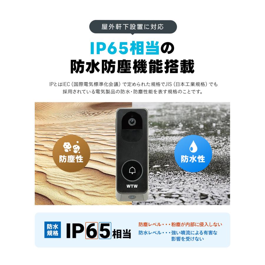 WTW 塚本無線 防犯カメラ ドアベル ダブルカメラ 夜間撮影 防水 通話