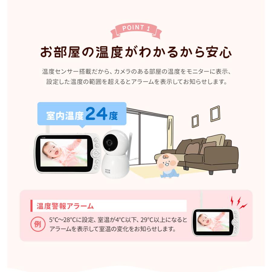 WTW 塚本無線 WTW 塚本無線 最大7インチベビーモニター 見守りカメラ 1