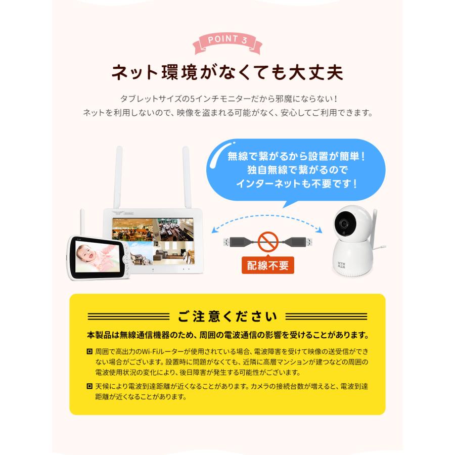 WTW 塚本無線 WTW 塚本無線 最大7インチベビーモニター 見守りカメラ 1
