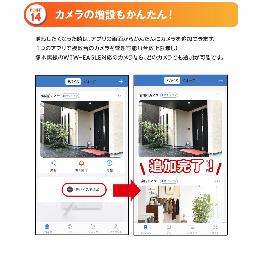 WTW 塚本無線 【SD64GB+ステッカー2枚セット】防犯カメラ ワイヤレス
