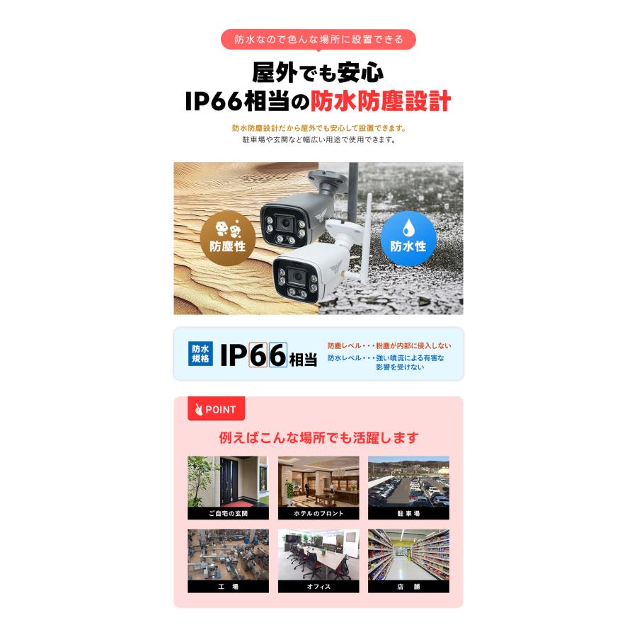 WTW 塚本無線 防犯カメラ 屋外 ワイヤレス 500万画素 バレット型 wifi