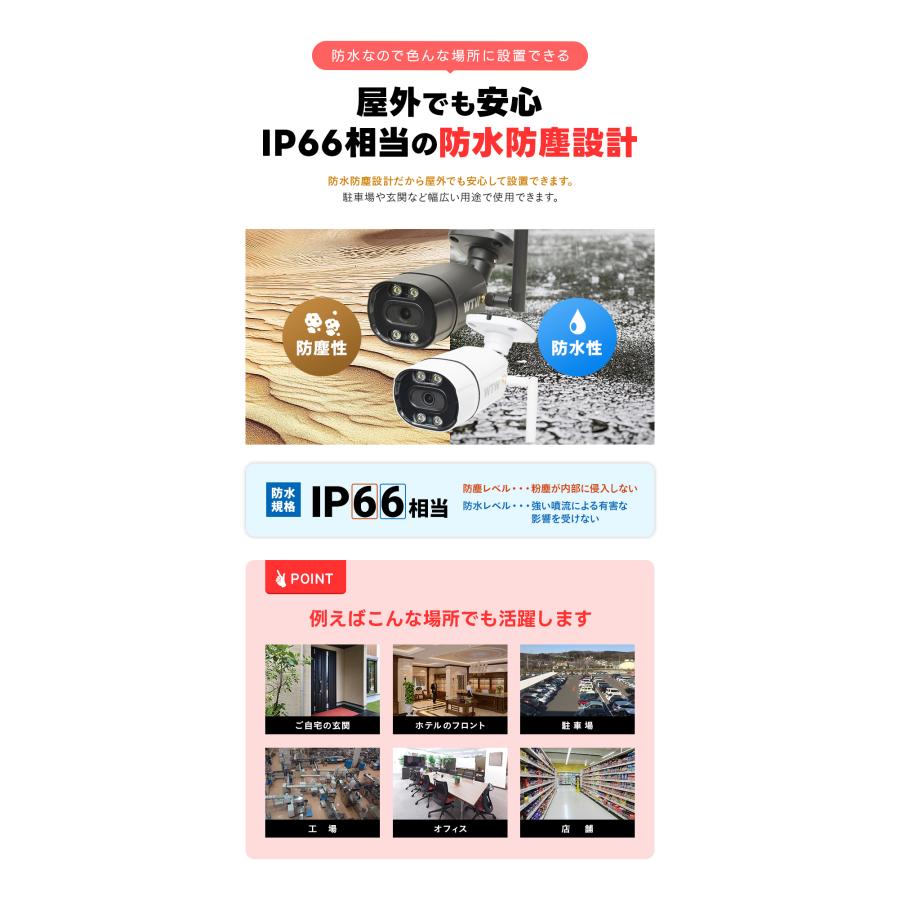 WTW 塚本無線 防犯カメラ 屋外 ワイヤレス 500万画素 バレット型 wifi