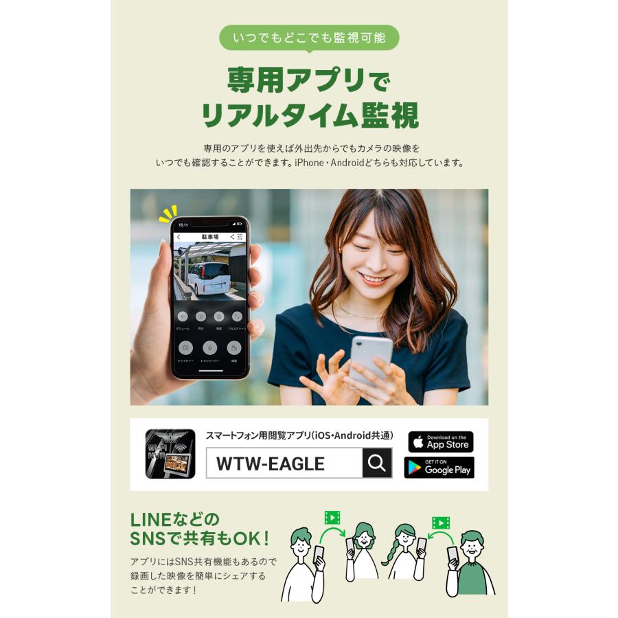 防犯カメラ ワイヤレス ソーラー 屋外 同時通話 wifi 電源 配線不要 監視カメラ｜wtw｜15