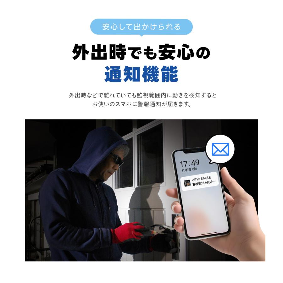防犯カメラ 防犯カメラ アンテナ内蔵 1インチ 300万画素 屋外 ワイヤレス 屋外 屋内 ソーラー充電 家庭用 みてるちゃんWSP-BM 低照度モデル_11