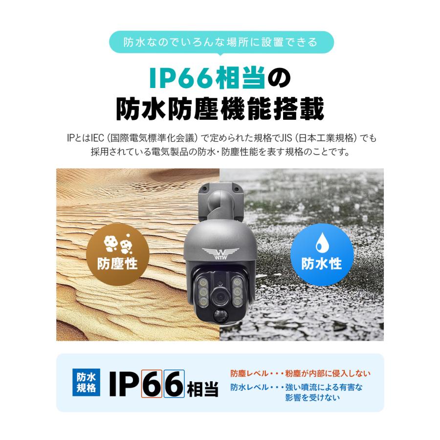 塚本無線 防犯カメラ 400万画素 屋外 ソーラー充電 WSP 21000mAh WTW 塚本無線 防犯カメラ アンテナ内蔵 1インチ 400万画素 屋外