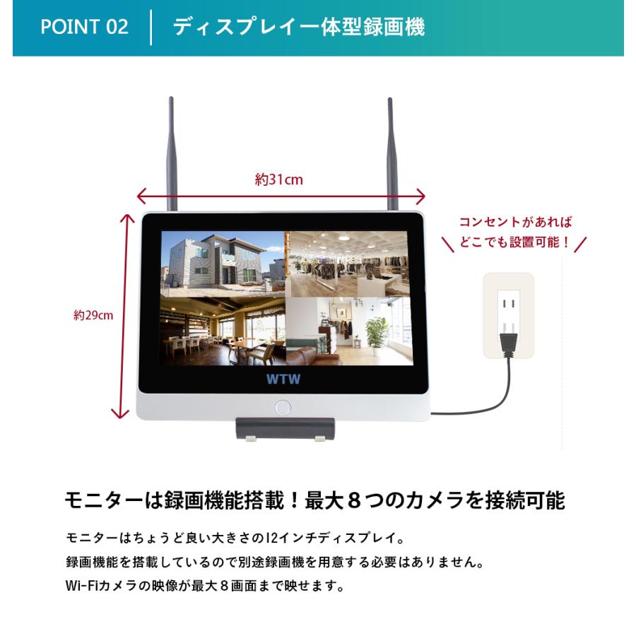 WTW 塚本無線 防犯カメラ 屋外 セット 家庭用 ワイヤレス 1〜8台
